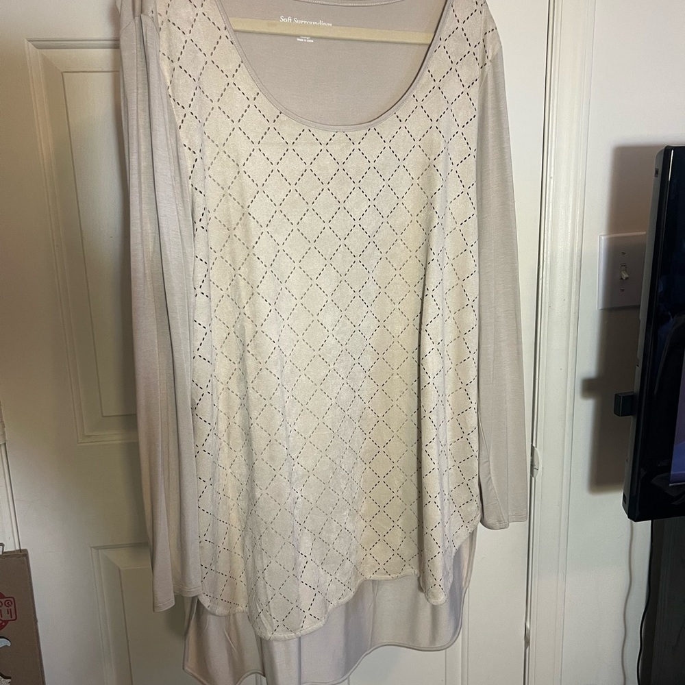 Soft surroundings ultrasuede and jersey top